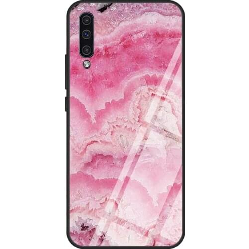 Pink Stone Case For Samsung A72 A71 A51 A31 A40 A50 A70 A20e A21S A12 A32 A52 Tempered Glass Cover