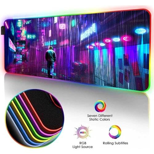 Rgb Mouse pad with rgb big mousepad rgb Setup gamer accessories Backlit mat non-slip mat 900x400 deskmat Rgb mat setup gaming