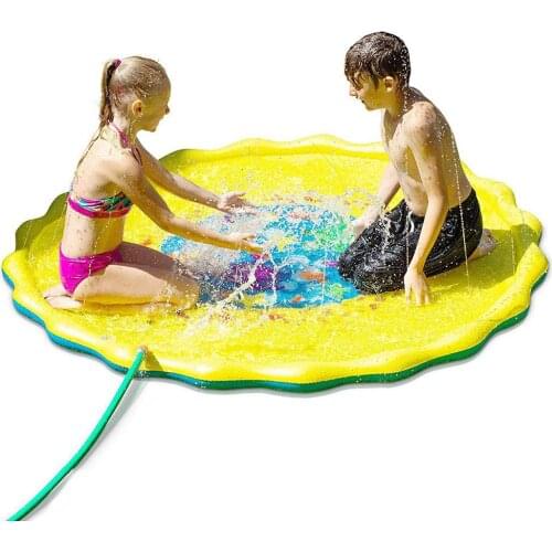 Children Outdoor Kids Inflatable Round Water Splash Play Pools Playing Sprinkler Mat Yard Water Spray Pad Funny Play Toys