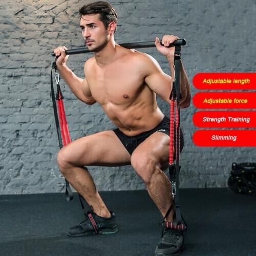 Resistance Bands Rubber Loops Trainer Body Workout Fitness Equipment Home Gym Pull Rope Yoga Stick Muscle Tension Exercise Bar