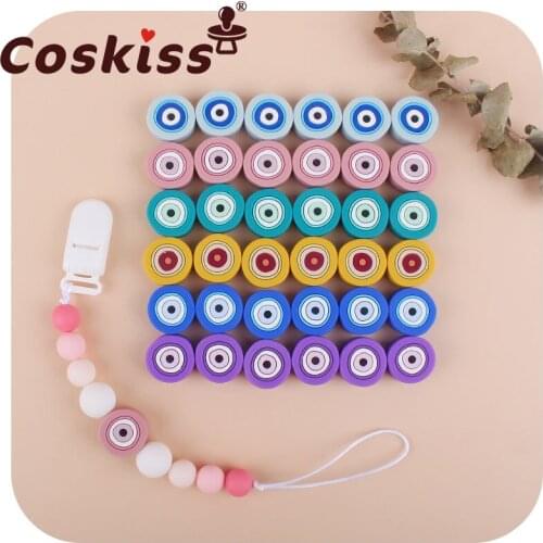Coskiss 5pcs Baby Teething Toys Cartoon Angel Eyes Animal Baby Teether Rodent For Pacifier Chain Food Grade Toys Baby Teether