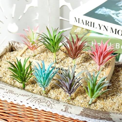New 1pc Flocking Artificial Succulents Plants Flower Arrangement Accessories Desktop Bonsai Home Garden Decoration Fake Plants