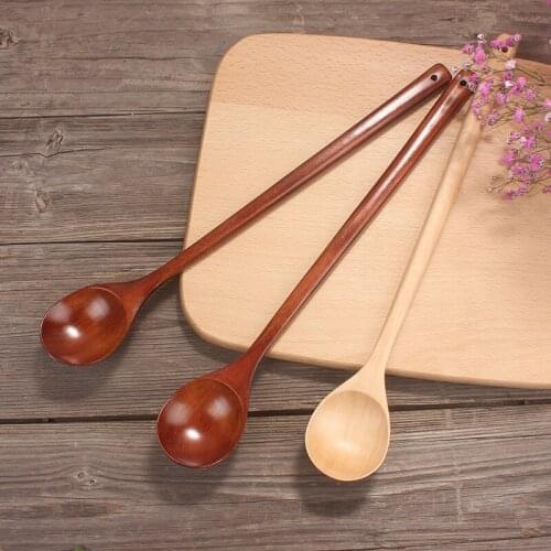 2Pc Wooden Stirring Spoons For Coffee Eating Mixing Dessert Tea Demitasse Japanese Style Jam Soup Spoon Kitchen Utensi Tableware