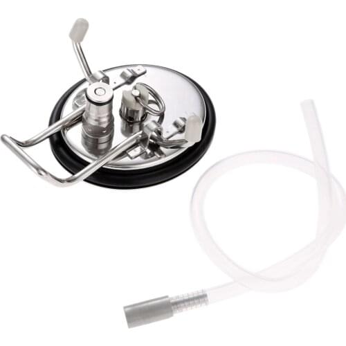 Stainless Steel Carbonation Keg Lid Home Brew Beer Making Tool with Air Stone and 60cm Beer Line