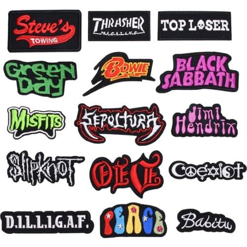 Fashion Letters Patches Iron on Embroidery Appliques Top Loser Creative Typeface Words Thermo Stickers Green Day Cloth Patches