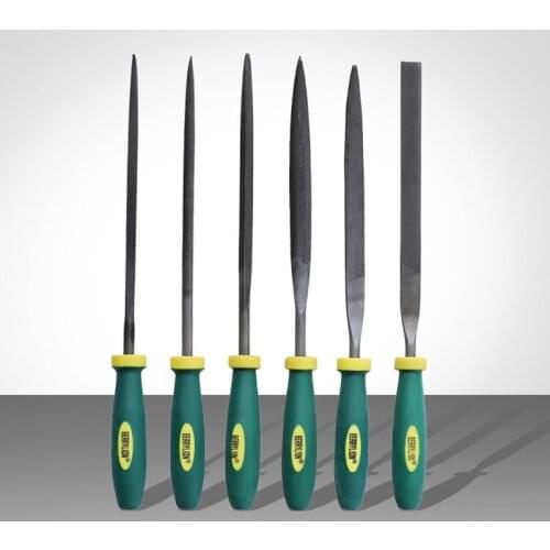 Diamond Carving Tool 6Pcs/Set Polishing Metal Glass Stone Wood Craft Needle File Set Green 140mm/160mm/180mm