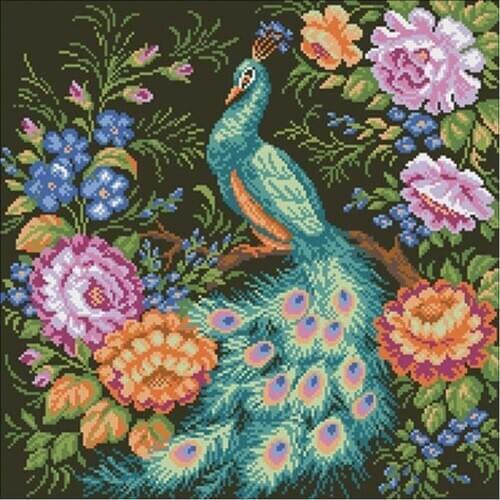 Peacock in flower patterns Cross Stitch 11CT 14CT 18CT DIY Chinese Cross Stitch Kits Embroidery Needlework Sets home decor