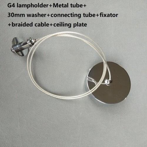 G4 lampholder+metal tube+washer+FEP braided cable+ceiling plate for Air Bubble Pendant Lamp use crystal lighting accessories