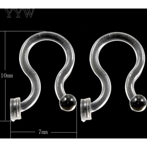 Plastic Earring Hook Findings 500PCs/Lot clear 7x10x1mm PC
