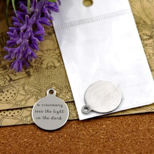 20pcs--stainless steel charms"a visionary sees the light in the dark"5 style for choosing DIY Charms pendants