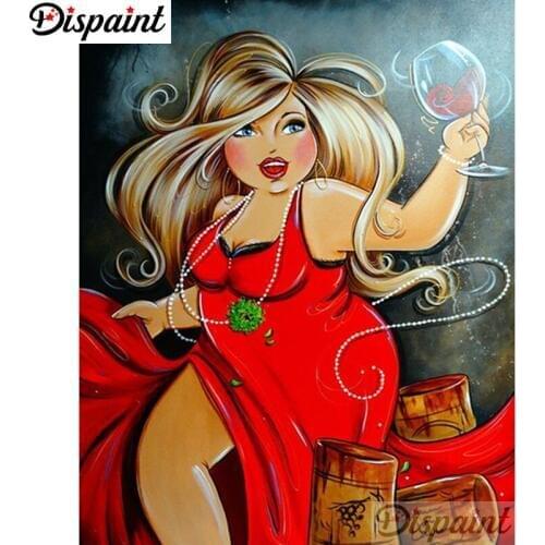 Dispaint Full Square/Round Drill 5D DIY Diamond Painting "Cartoon woman" 3D Embroidery Cross Stitch 3D Home Decor A06072