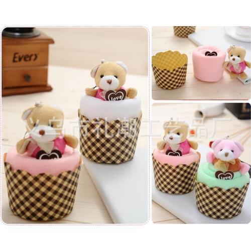 Cake towel colorful bear/teddy creative gift towels cotton lovely towel 5pcs/lot wholesales discount 10