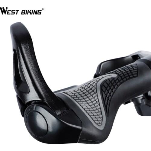 WEST BIKING Rubber Cover Non-slip Bike Grips Mountain Bike Handlebar Grip Aluminum Alloy Bicycle Part for Cycling Hand Bar Grips