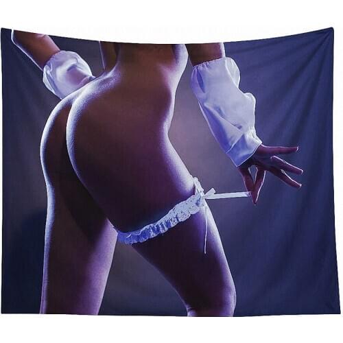 Sexy Artistic Woman Silk Mesh Panties Ass Poster Wall Carpet Canvas Painting Flags Banners Tapestry Hotel Cafe Home Decoration 9