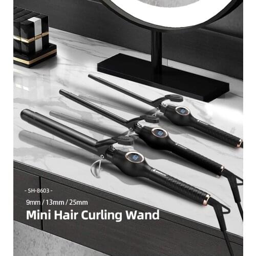 Professional LCD display Hair Curler Small Curling Iron for hair Ceramic Curling iron Hair Styler with 9/13/25mm Tools