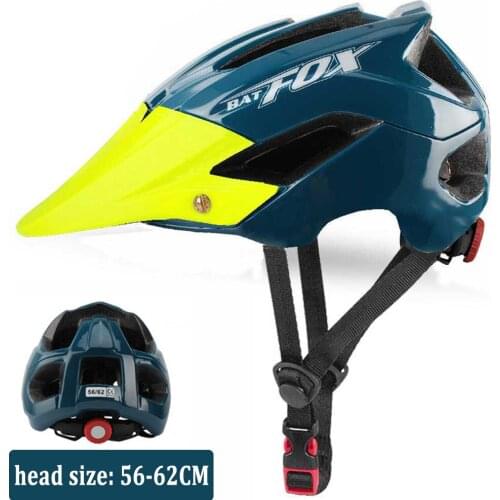 Cycling helmet batfox Bike MTB Helmet for men women 360g Ultralight In-mold Mountain Road bicycle helmets with visor Orange blue