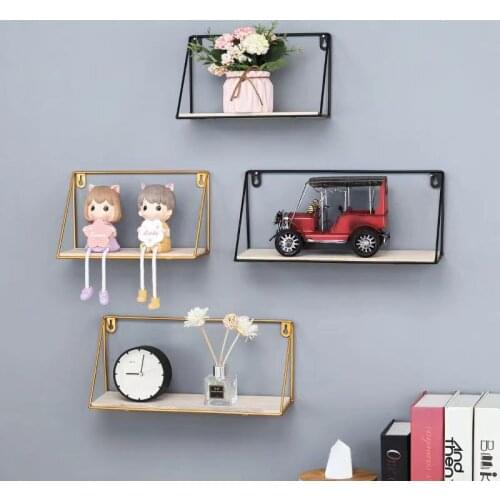 Contemporary and contracted iron art wall commodity shelf house and home living room Wall decoration frame shelf storage rack