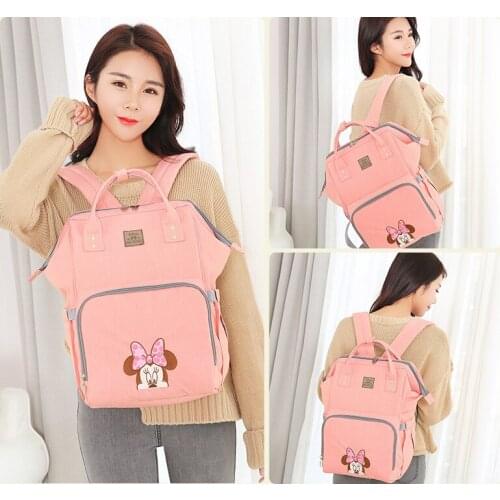 Disney Minnie Mummy Maternity Nappy Bag Brand Large Capacity Baby Bag Travel Backpack Desinger Nursing Bag Baby Care