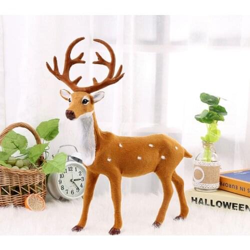 15/20/25/30/35cm Simulation Plush Reindeer Christmas Deer Xmas Elk Decorations for Home Merry Christmas New Year Ornaments