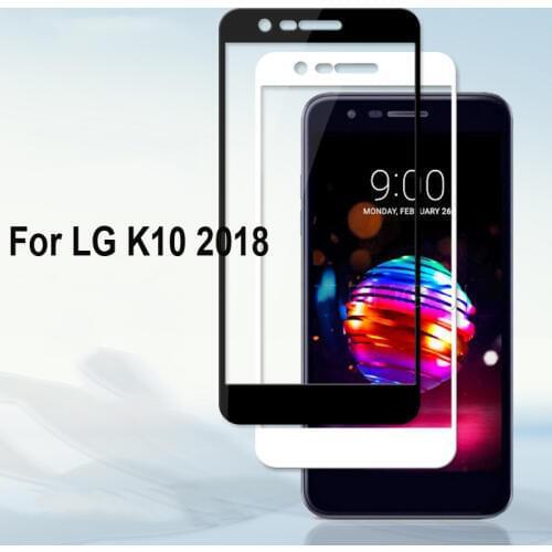 1pcs Ultra-Thin White black color full screen protector Tempered Glass film For LG K10 2018 LGK10 Screen protective glass film