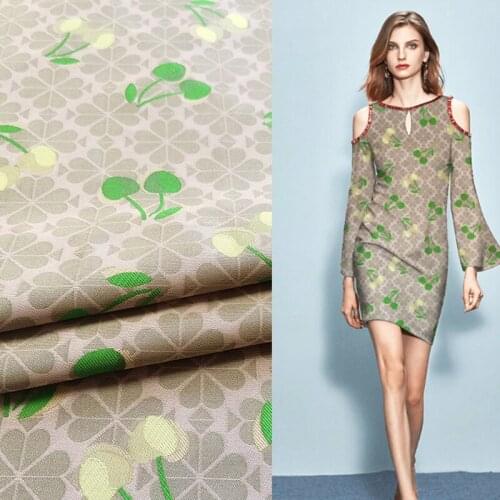 145cm Width Heart Four Leaf Clover Polyester Jacquard Fabric For Woman Autumn Winter Dress Skirt Coat Suit DIY Sewing