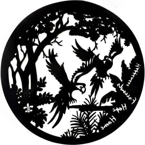 Iron Metal Owl Decor Silhouette Artwork Whimsical Art Pendant Metal Decoration Wall Decor Garden Home Decor