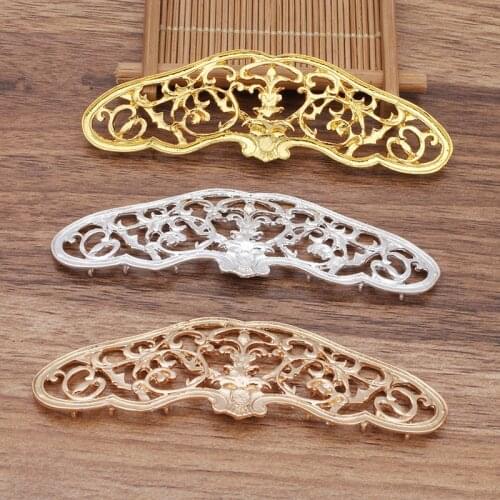 5 Pieces/Lot 31x103MM Alloy Filigree Flower Stamping Metal Sheet Hand Made DIY Jewelry Accessories