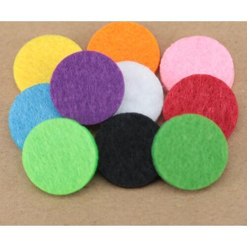 100pcs Mixed 17mm Round Essential Oils Diffuser Locket Pads Perfume Aroma Locket Replacement Pads for 25mm Diffuser locket