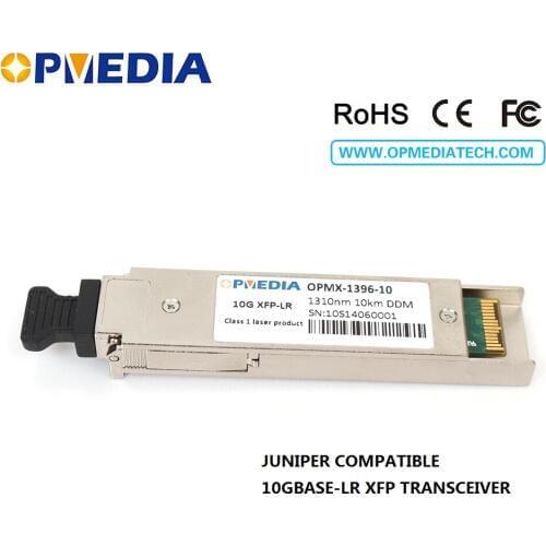 10GBASE-LR,10G 1310nm 10KM XFP transceiver,duplex LC connector,DDM function optical module, compatible with Juniper equipment