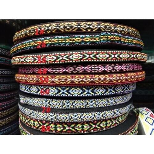 20yards/lot wide 1-1.5CM Woven Jacquard Ribbon geometric design for clothing accessory ZH-5529