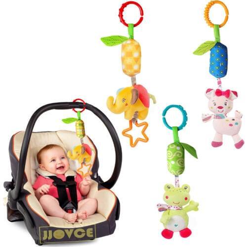 Baby Stroller Accessories Kid Animal Bell Toys Safety Cute Crib Rattles Soft Newborn Bed Pendant Bells Infant Kawaii Gifts T0739