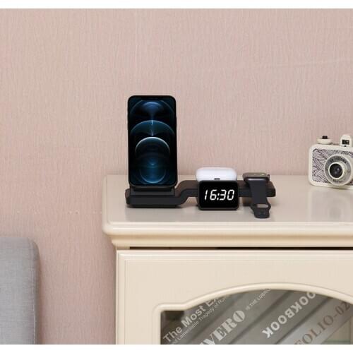 KLW 5in1 Qi 15W Wireless Charger For Apple Watch 6 5 4 3 2 1 Fast Charging Dock Station For Iphone 8 Pus XS XR 11 12 Pro MAX