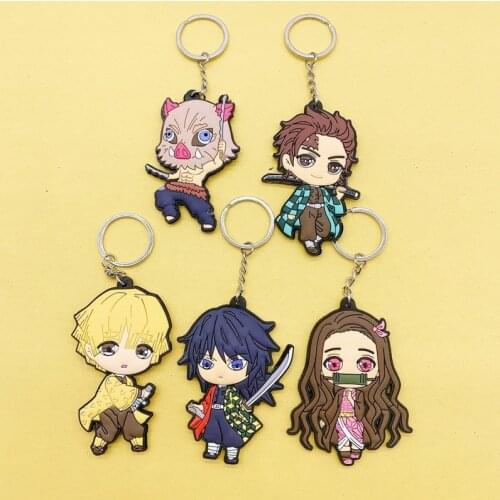 Anime Demon Slayer Kimetsu No Yaiba Keychain Kamado Tanjirou Kamado-Nezuko Tomioka Giyuu Acrylic Key Chain Cute Keychain Gift