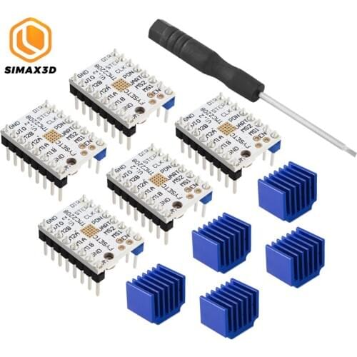SIMAX3D 5pcs 3D Printer TMC2208 V1.2 Stepper Motor Driver + Heat Sink with Screwdriver for 3D Printer Controller Mother Boards