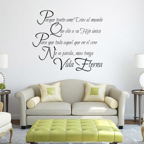 KUCADA Spanish characters wall sticker for home decoration living room decal mural art decor diy pvc wallpaper WP2605