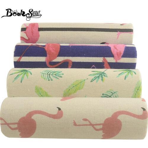 Booksew Cotton Linen Fabric Ankara Meter Printed Waves Telas African Fabric Tissu Sewing DIY Curtain 4pcs/lot 45x45cm Textile