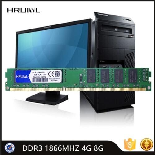 HRUIYL RAM PC3-14900U 1866MHZ 8GB 4G Desktop Memory Dimm Sticks PC Motherboard 1866 MHZ 240 Pin 1.5V Module Memoria Computer