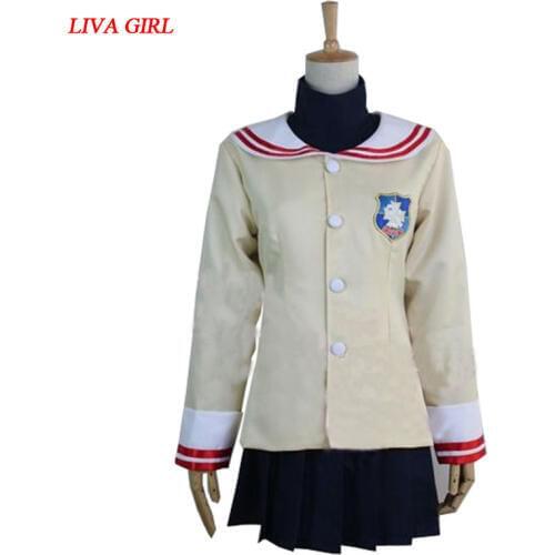 2019 CLANNAD Cosplay Costumes Girls Winter School Uniform