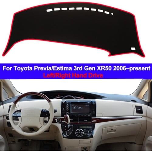 Car Dashboard Cover Dash Mat Cape Carpet 2 Layers For Toyota Previa / Estima 3rd Gen XR50 2006–present 2014 2015 2016 2017 2018