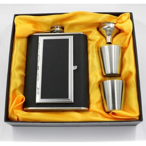 Creative Durable150ml Interesting Cigarette Box and Hip Flask Integrated Wine Set Whisky Vodka Spirits Outdoor Portable Gift Jug