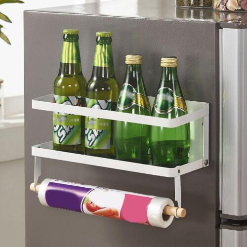 Kitchen organizer Magnetic Folding Storage Refrigerator Rack Sidewall Shelf For Kitchen Safe Durable Storage Rack