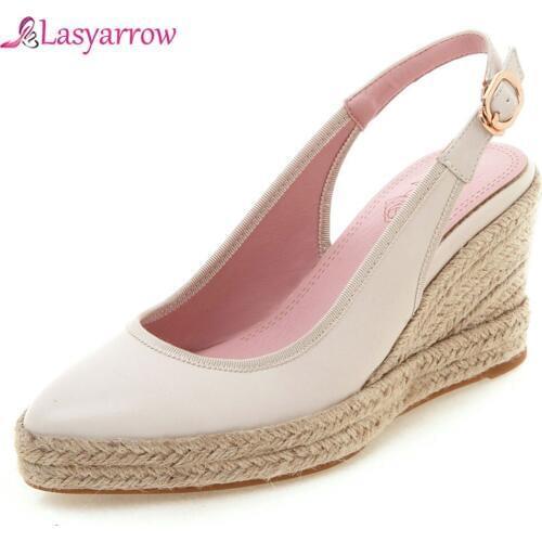 Lasyarrow Wedge Single Shoes Female Summer New Fashion High Heels Waterproof Platform Sandals Sling Back Womens Shoes J932