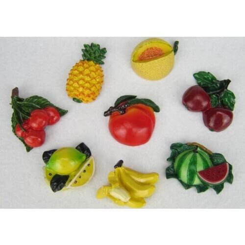 Lovely 3D Fruits Fridge Magnets Creative Handmade Resin Refrigerator Magnetic Message Stickers Home Decor Decoration