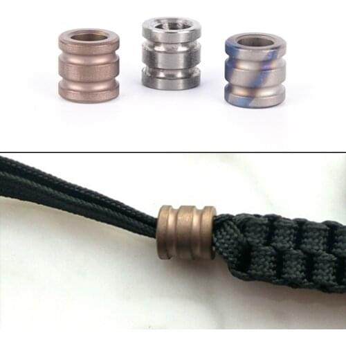 Multi Tools Titanium Alloy Knife Beads Paracord Can Fits Tritium Gas Tube Knife Lanyard Rope Outdoor Parachute Cord Gadget EDC