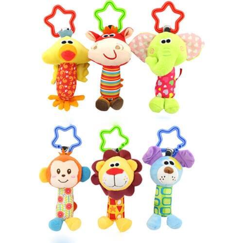Infant Baby Bed Crib Soft Baby Toys Stuffed Animal Plush Toys Baby Teether Hanging Strollers Sound Toys