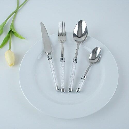 Topgrade Stainless steel Chinese and Western tableware set knife and fork cake knife combination set knife thickened 4-piece set