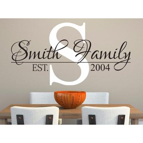 Family Name Wall Decal Personalized Customized Family Name Wall Sticker Living Room Decor Vinyl Stickers Vinilos paredes A716