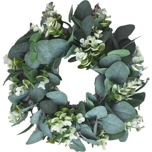 New Arrival Christmas Olive Leaf Eucalyptus Wreath Leaves Garland Ornaments Decoration for Xmas Holiday Party