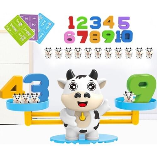 NEW Animal Balance Toy Cute Small Size Children Preschool Montessori Gifts Number Learning Educational Game Cow Monkey Penguin