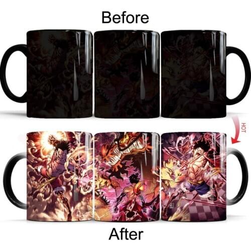 One Piece Crazy Luffy Color Changing 11oz Magic Ceramic Creative Milk Coffee Cup Mug